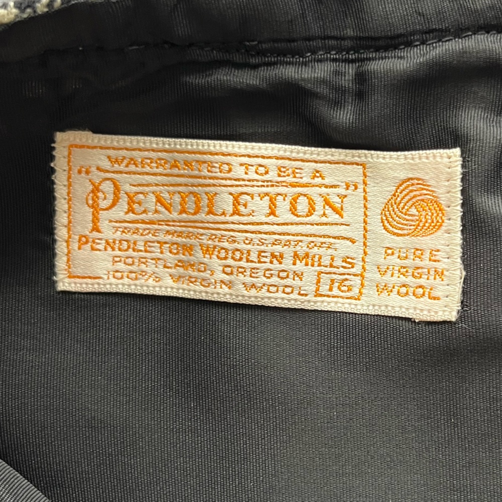 Vintage Pendleton Black Off White Houndstooth Pla… - image 5